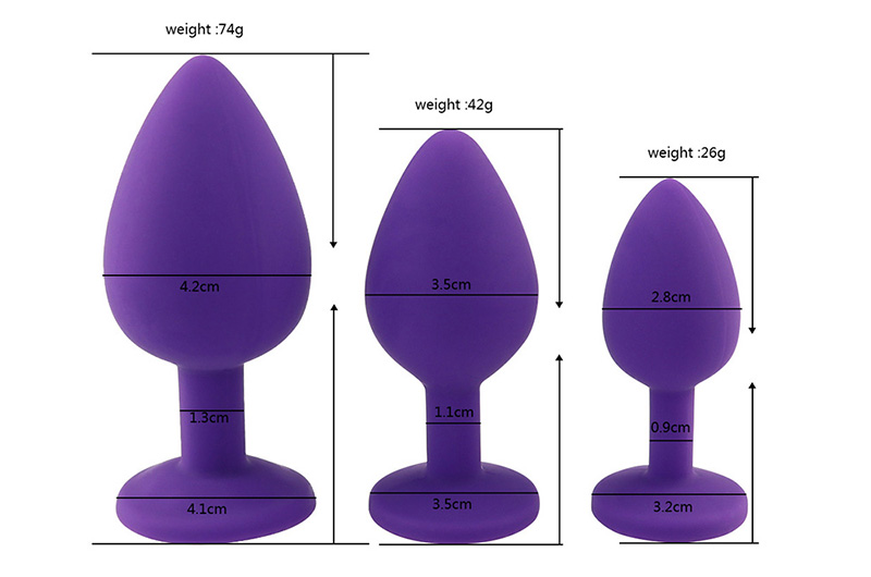 Colorful waterproof silicone anal plug set (3)