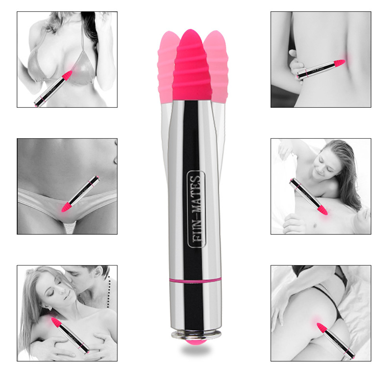 Pink Silicone Massager Bullet Vibrator (4)